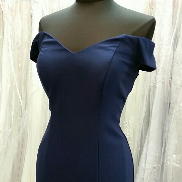 Dresses & Skirts - Off-Shoulder Navy Dress